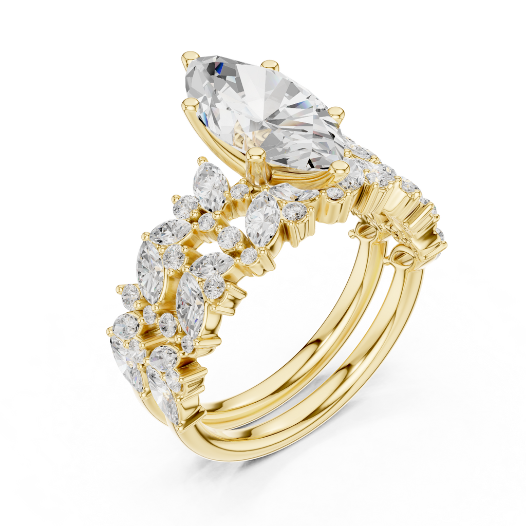 Marquise Cut Multi-Row Diamond Statement Ring