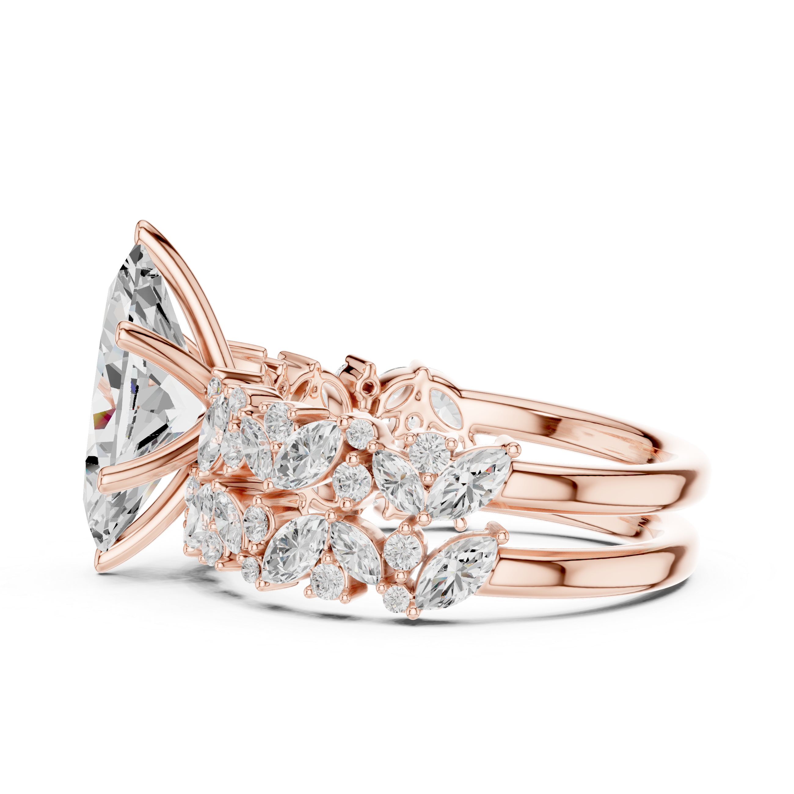 Marquise Cut Multi-Row Diamond Statement Ring