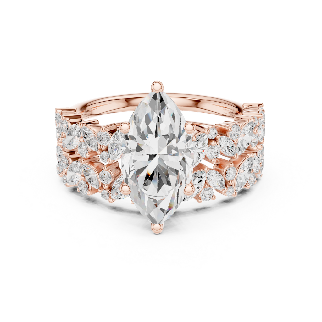 Marquise Cut Multi-Row Diamond Statement Ring
