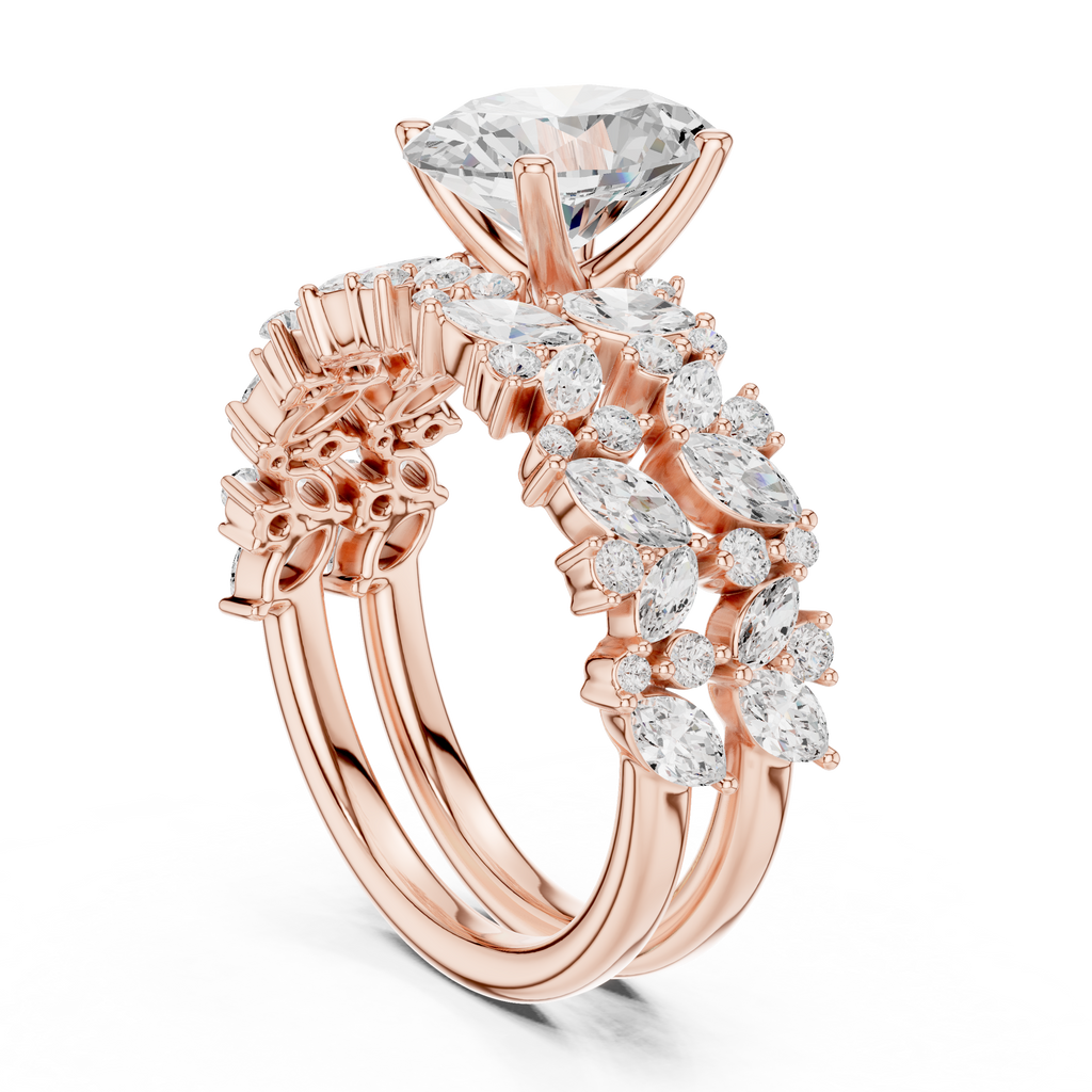 Oval Cut Multi-Row Diamond Statement Ring