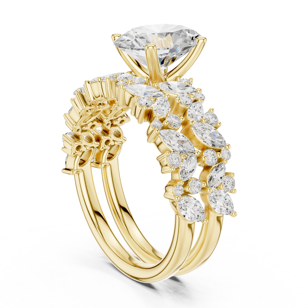 Oval Cut Multi-Row Diamond Statement Ring