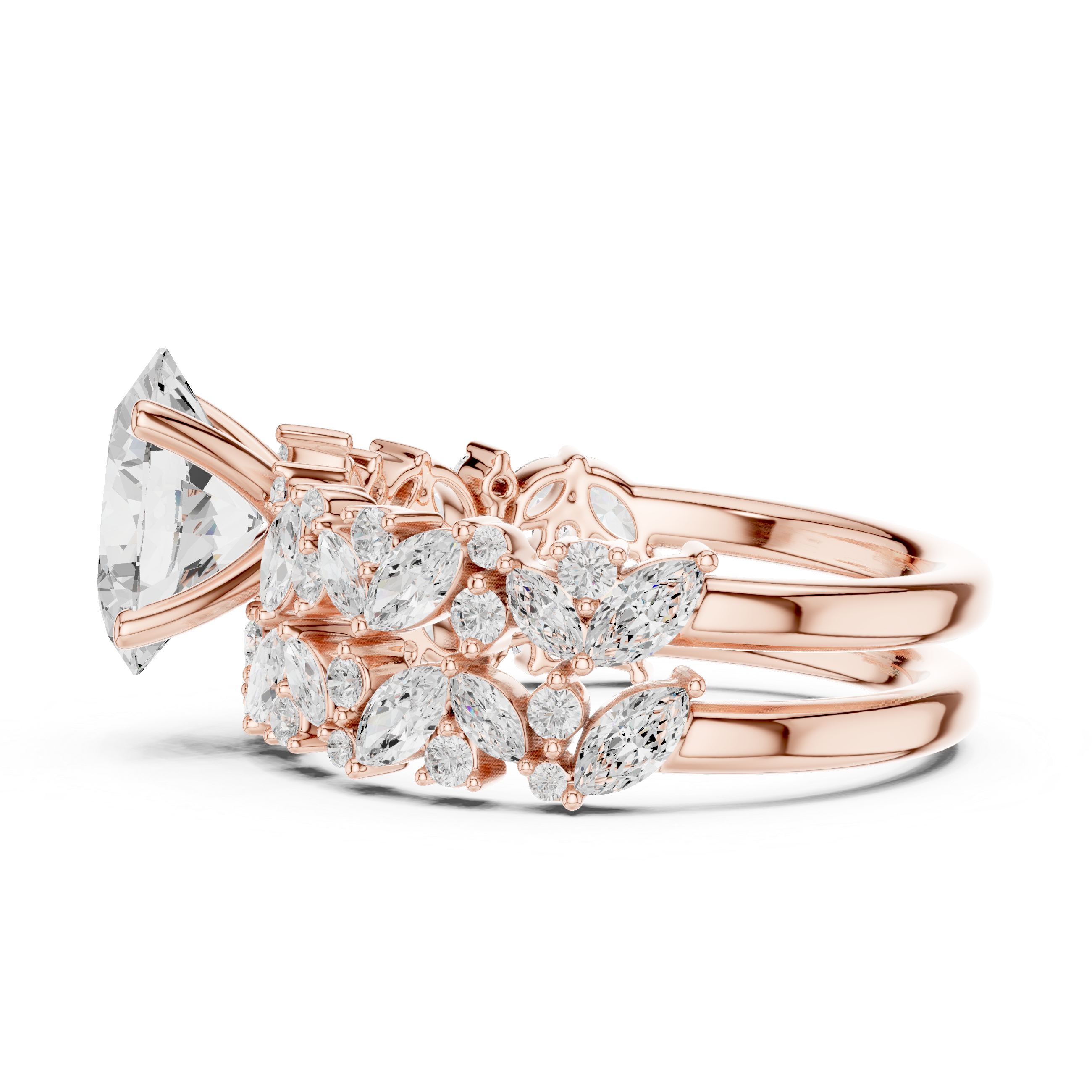 Oval Cut Multi-Row Diamond Statement Ring