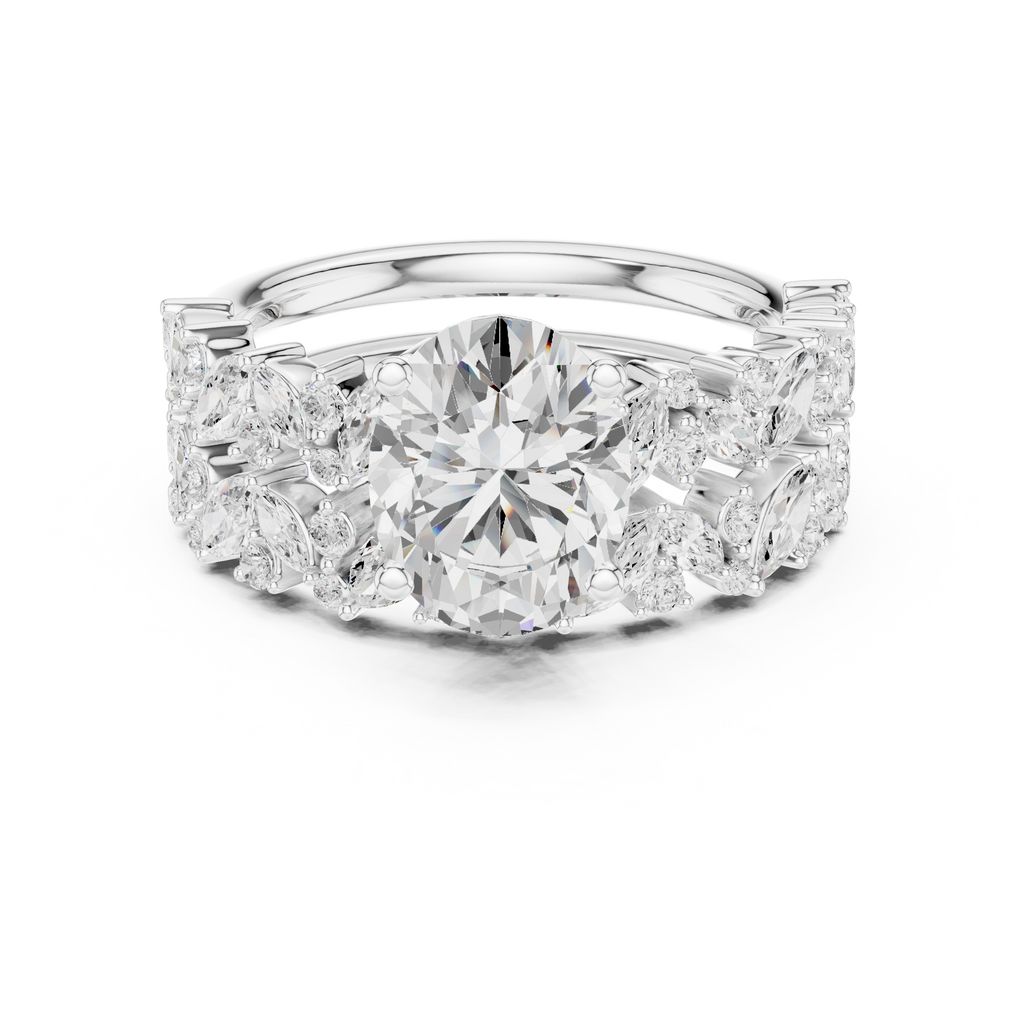 Oval Cut Multi-Row Diamond Statement Ring