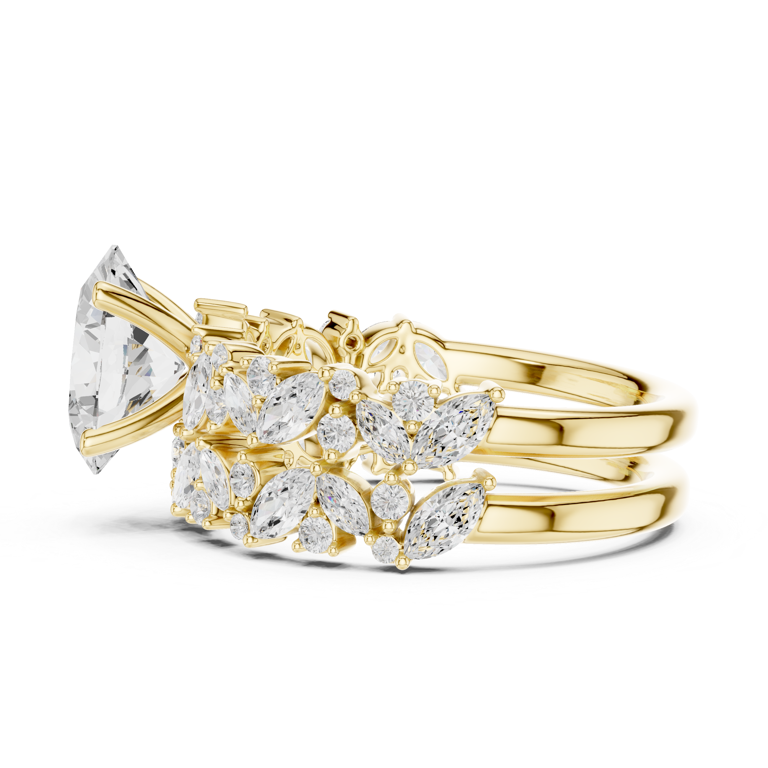 Oval Cut Multi-Row Diamond Statement Ring