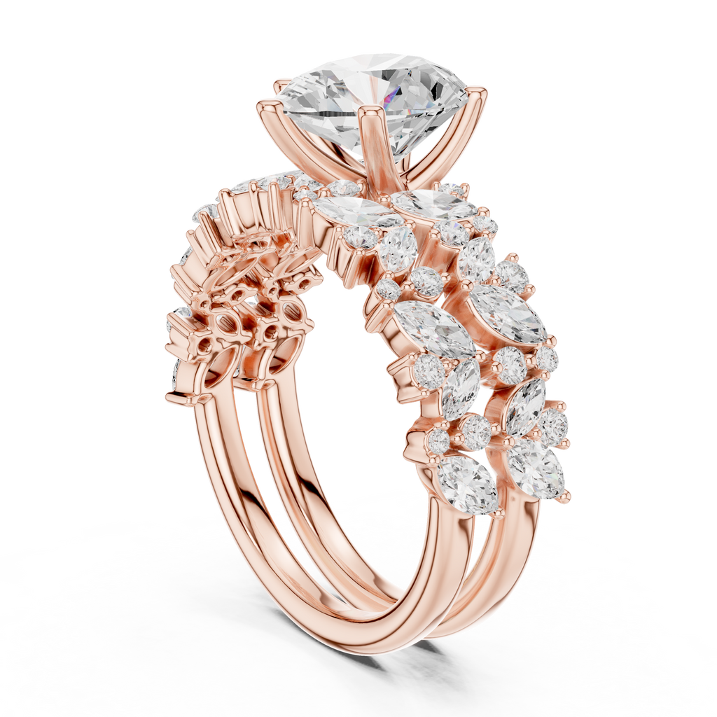 Pear Cut Multi-Row Diamond Statement Ring
