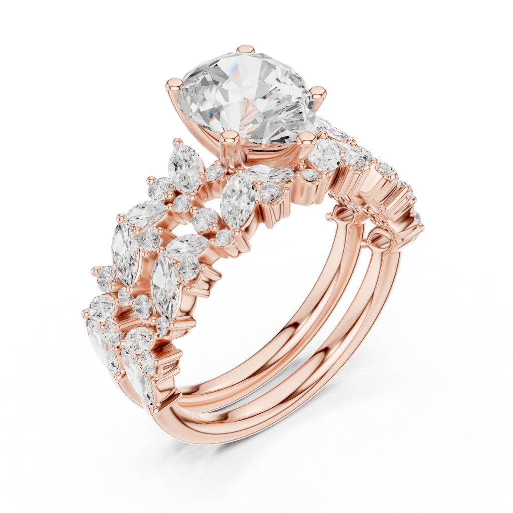 Pear Cut Multi-Row Diamond Statement Ring