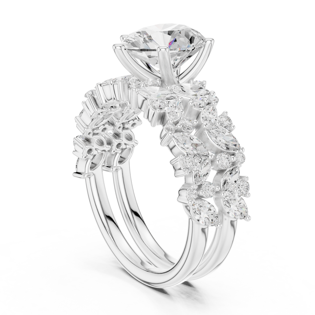 Pear Cut Multi-Row Diamond Statement Ring