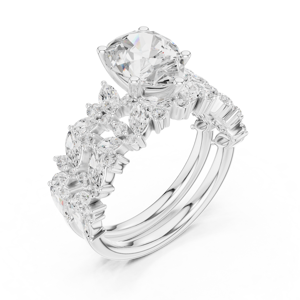 Pear Cut Multi-Row Diamond Statement Ring