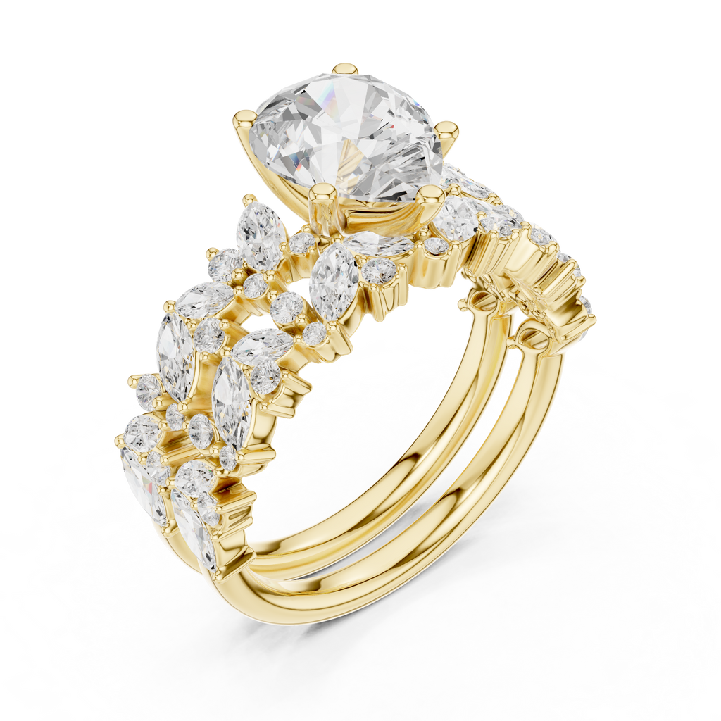 Pear Cut Multi-Row Diamond Statement Ring