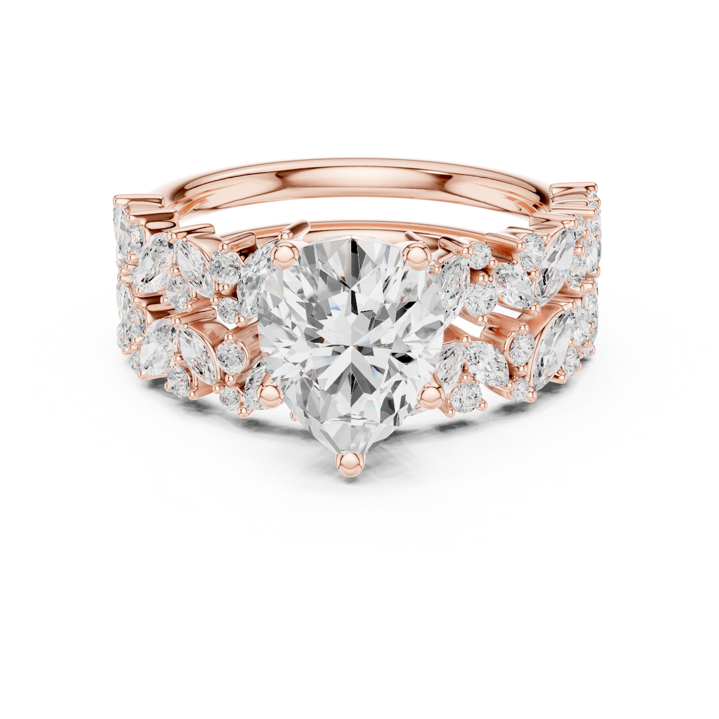 Pear Cut Multi-Row Diamond Statement Ring