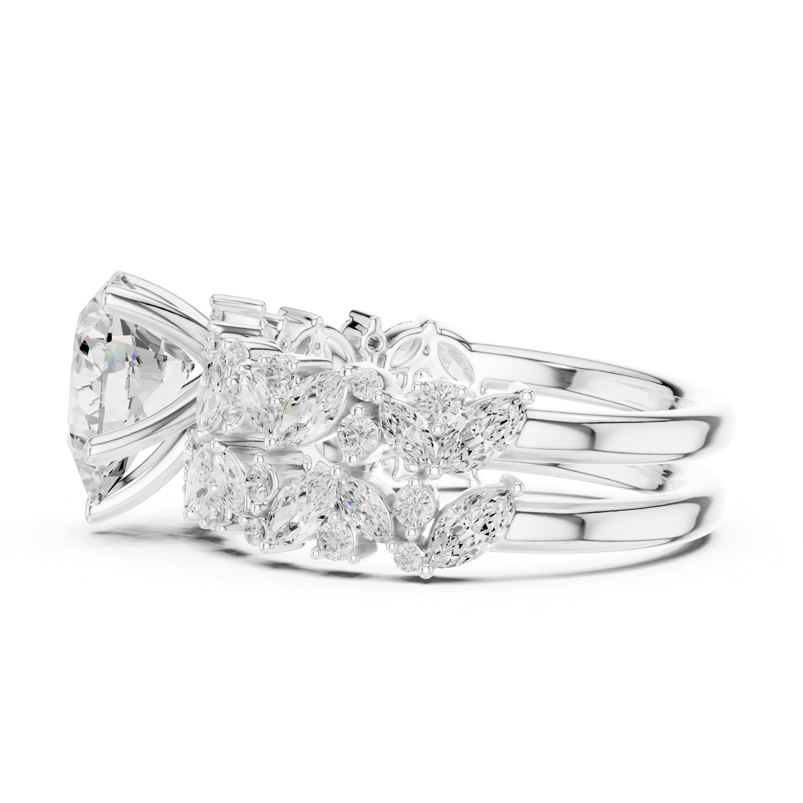Pear Cut Multi-Row Diamond Statement Ring