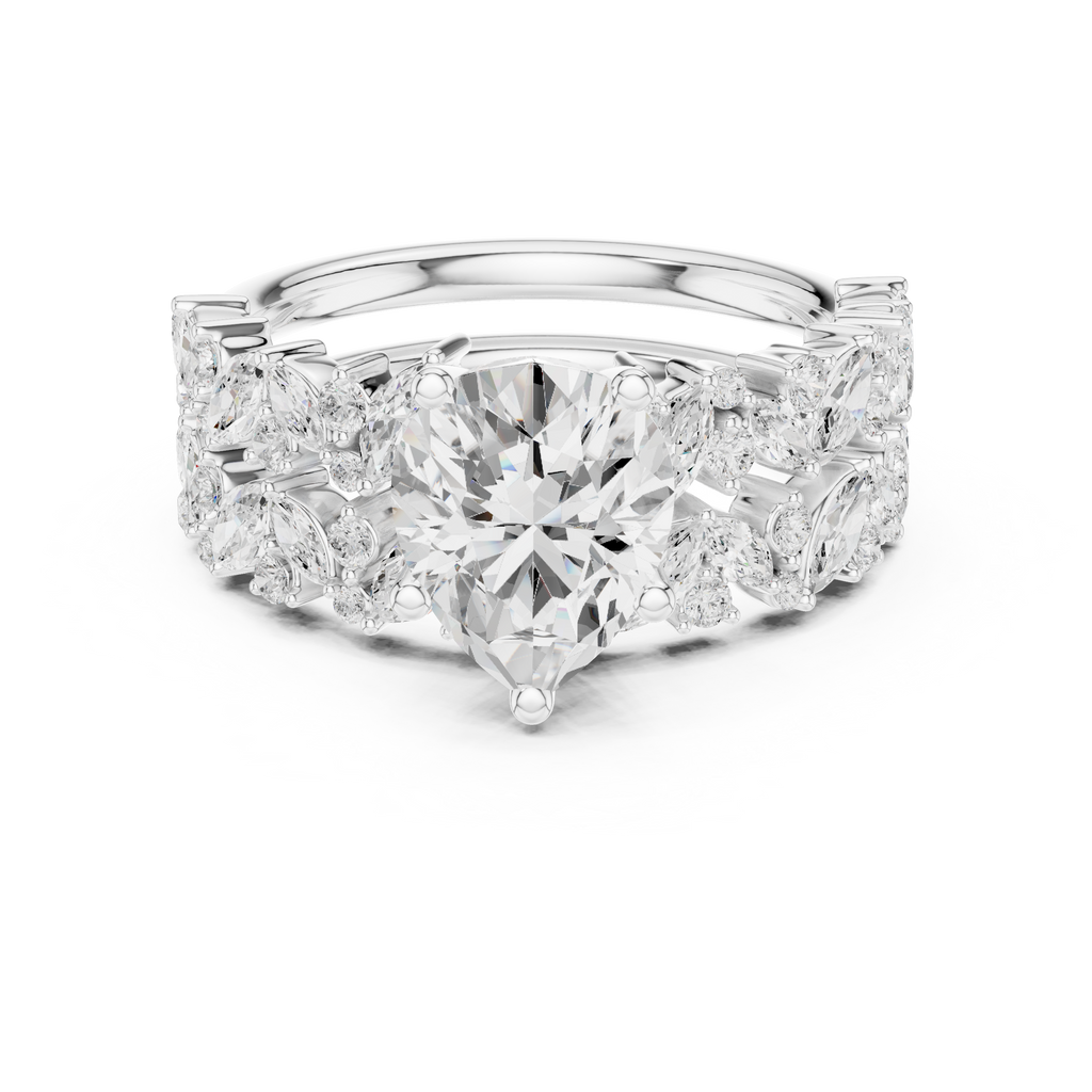 Pear Cut Multi-Row Diamond Statement Ring