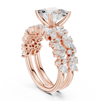Princess Cut Multi-Row Diamond Statement Ring
