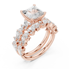 Princess Cut Multi-Row Diamond Statement Ring