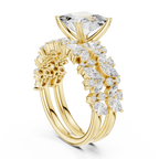 Princess Cut Multi-Row Diamond Statement Ring