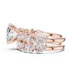 Princess Cut Multi-Row Diamond Statement Ring