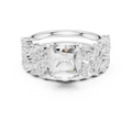 Princess Cut Multi-Row Diamond Statement Ring