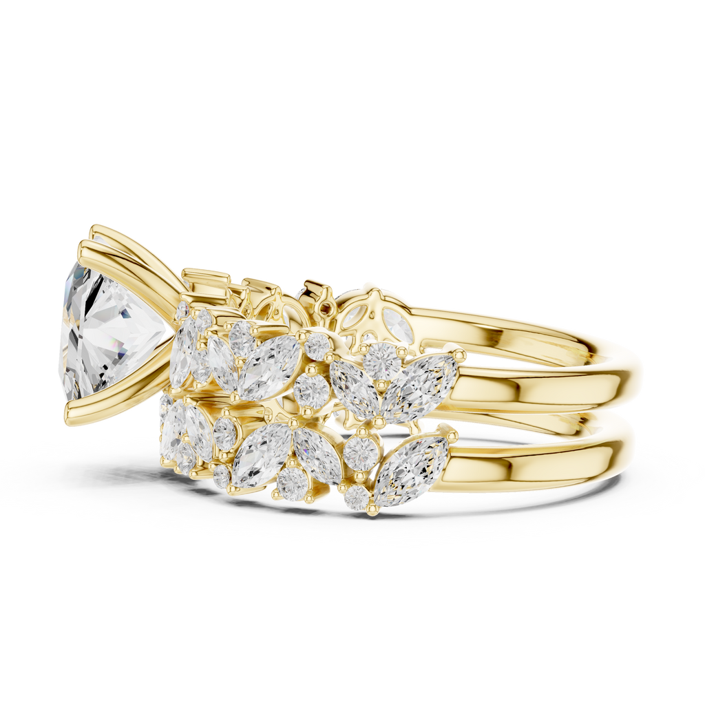 Princess Cut Multi-Row Diamond Statement Ring