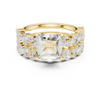 Princess Cut Multi-Row Diamond Statement Ring