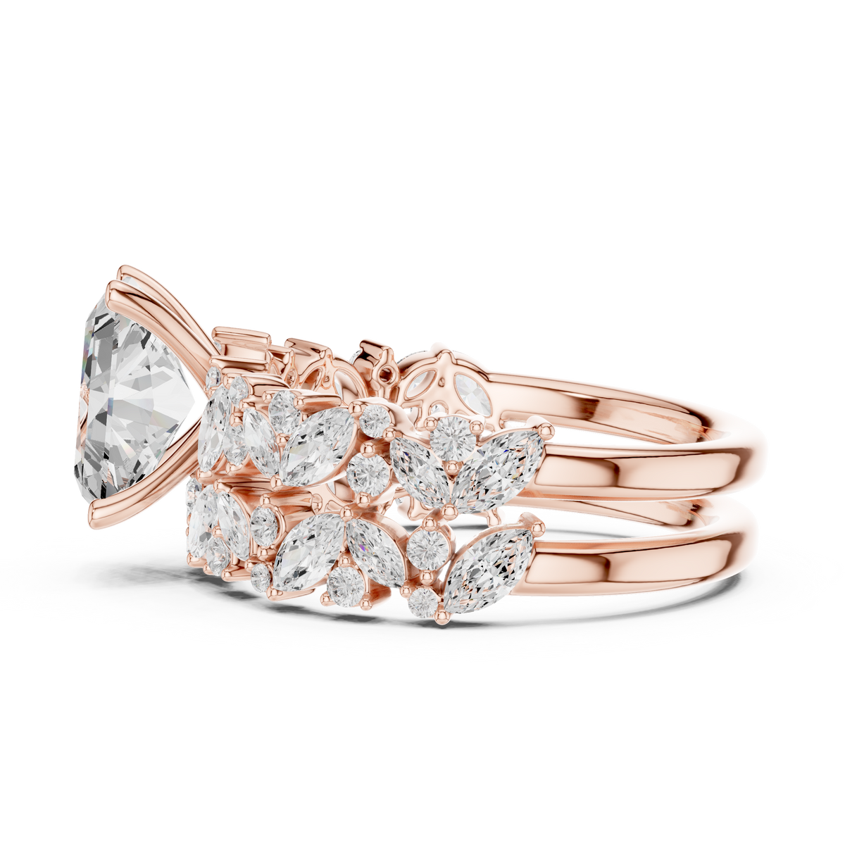 Radiant Cut Multi-Row Diamond Statement Ring – view 4 of 6, lab grown diamond ring | Jewelix Atelier