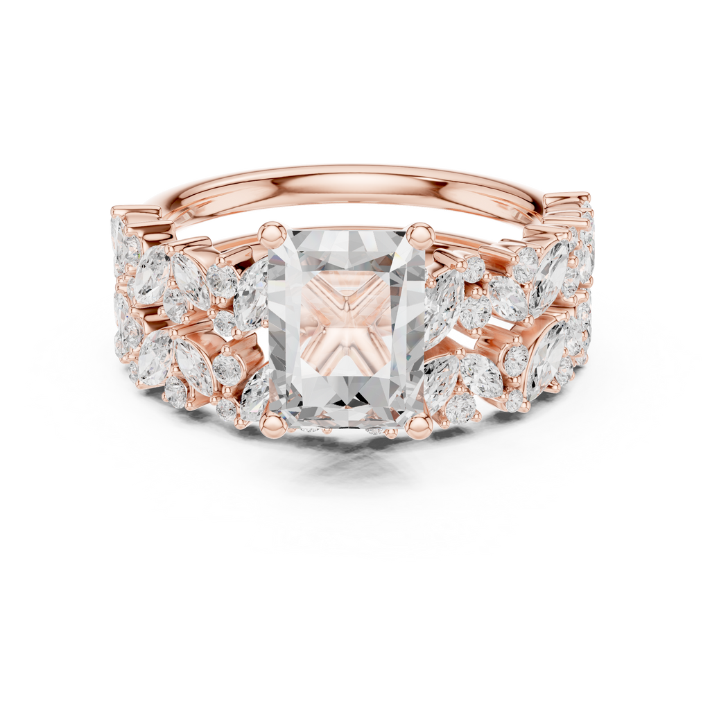 Radiant Cut Multi-Row Diamond Statement Ring