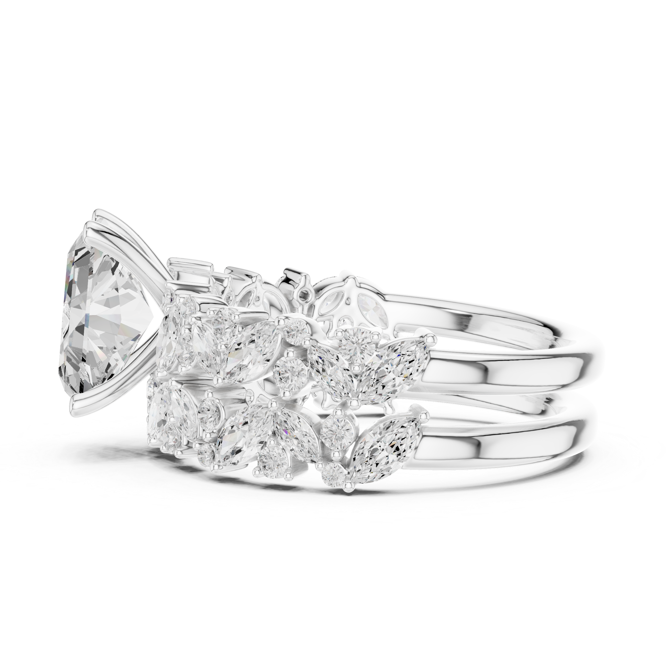 Radiant Cut Multi-Row Diamond Statement Ring
