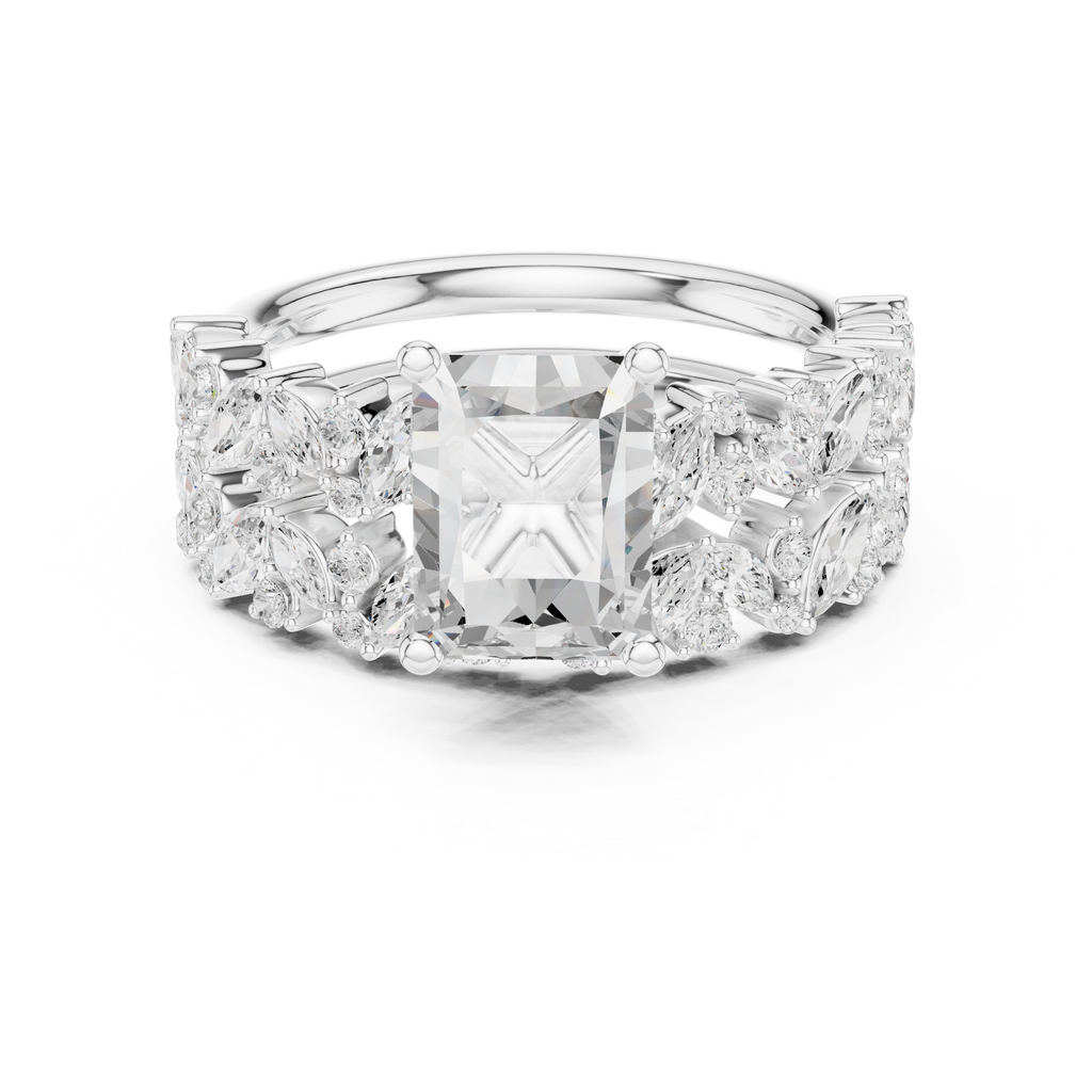 Radiant Cut Multi-Row Diamond Statement Ring