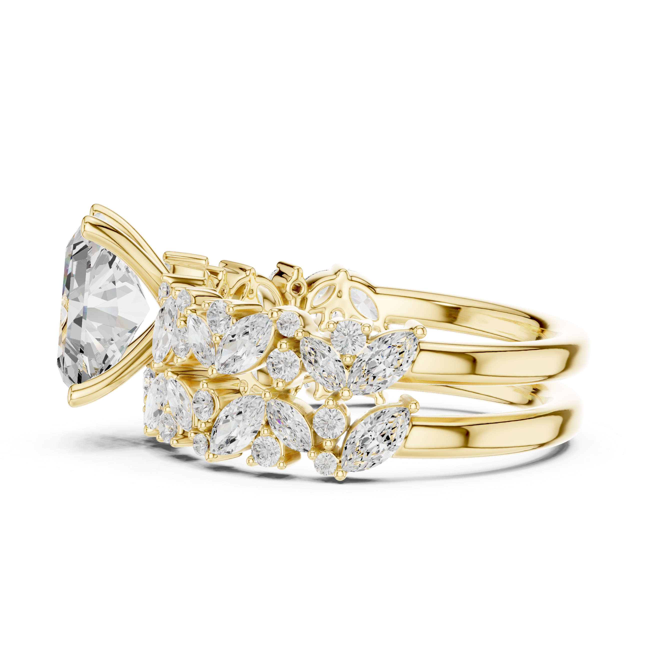 Radiant Cut Multi-Row Diamond Statement Ring