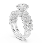 Round Cut Multi-Row Marquise Diamond Statement Ring