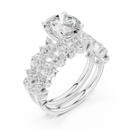 Round Cut Multi-Row Marquise Diamond Statement Ring