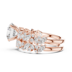 Round Cut Multi-Row Marquise Diamond Statement Ring