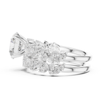 Round Cut Multi-Row Marquise Diamond Statement Ring