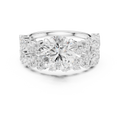 Round Cut Multi-Row Marquise Diamond Statement Ring