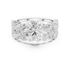 Round Cut Multi-Row Marquise Diamond Statement Ring