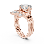 2.83 CT Asscher Cut Crown Cluster Diamond Engagement Ring