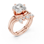 2.83 CT Asscher Cut Crown Cluster Diamond Engagement Ring