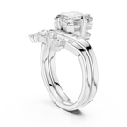 2.83 CT Asscher Cut Crown Cluster Diamond Engagement Ring