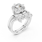 2.83 CT Asscher Cut Crown Cluster Diamond Engagement Ring