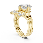 2.83 CT Asscher Cut Crown Cluster Diamond Engagement Ring