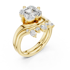 2.83 CT Asscher Cut Crown Cluster Diamond Engagement Ring
