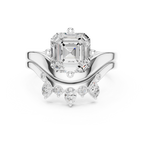 2.83 CT Asscher Cut Crown Cluster Diamond Engagement Ring