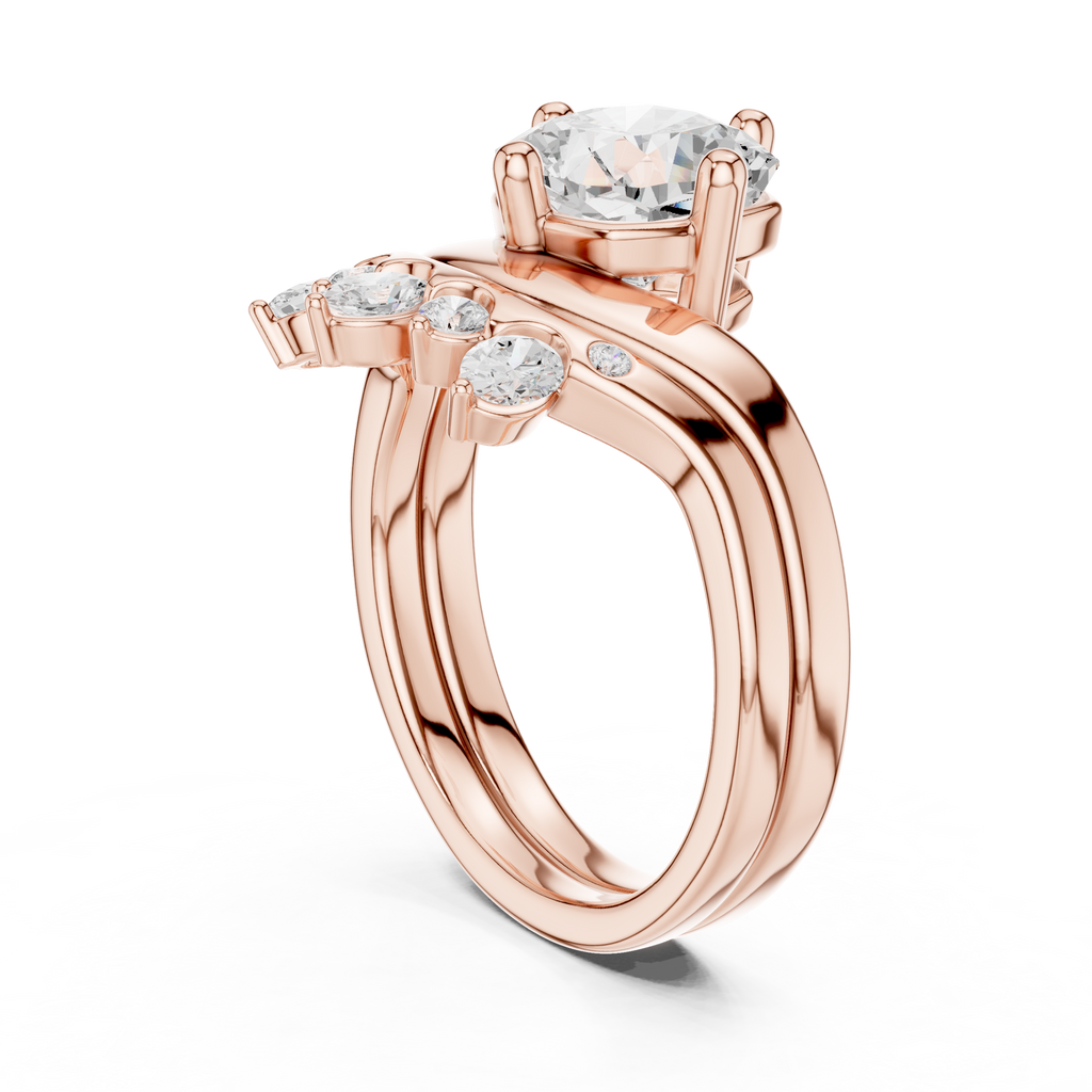 2.83 CT Cushion Cut Crown Cluster Diamond Engagement Ring