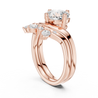 2.83 CT Cushion Cut Crown Cluster Diamond Engagement Ring