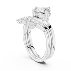 2.83 CT Cushion Cut Crown Cluster Diamond Engagement Ring