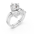 2.83 CT Cushion Cut Crown Cluster Diamond Engagement Ring