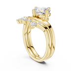 2.83 CT Cushion Cut Crown Cluster Diamond Engagement Ring