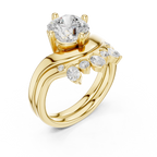 2.83 CT Cushion Cut Crown Cluster Diamond Engagement Ring
