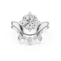 2.83 CT Cushion Cut Crown Cluster Diamond Engagement Ring