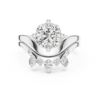 2.83 CT Cushion Cut Crown Cluster Diamond Engagement Ring