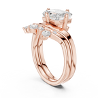2.83 CT Emerald Cut Crown Cluster Diamond Engagement Ring